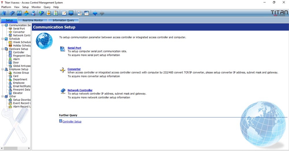TITAN VSAXESS software for Access Control and Time and Attendance Management