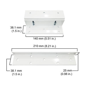 Z and L bracket for 300 lbs magnetic door lock dimensions - VIS-ZL300-WH