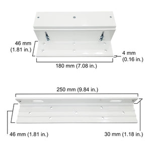Z and L bracket for 600 lbs magnetic door lock dimensions - VIS-ZL600-WH