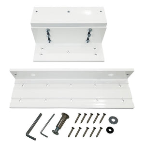 Z and L bracket for 1200 lbs electromagnetic lock. White color - VIS-ZL1200-WH