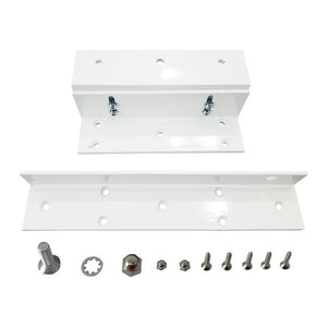 Z and L bracket for 300 lbs electromagnetic lock. White color - VIS-ZL300-WH
