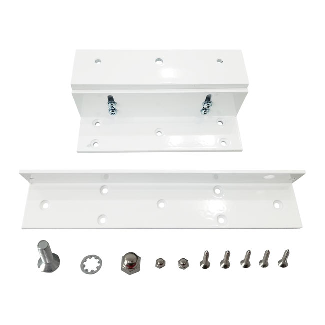 Z and L bracket for 300 lbs electromagnetic lock. White color - VIS-ZL300-WH