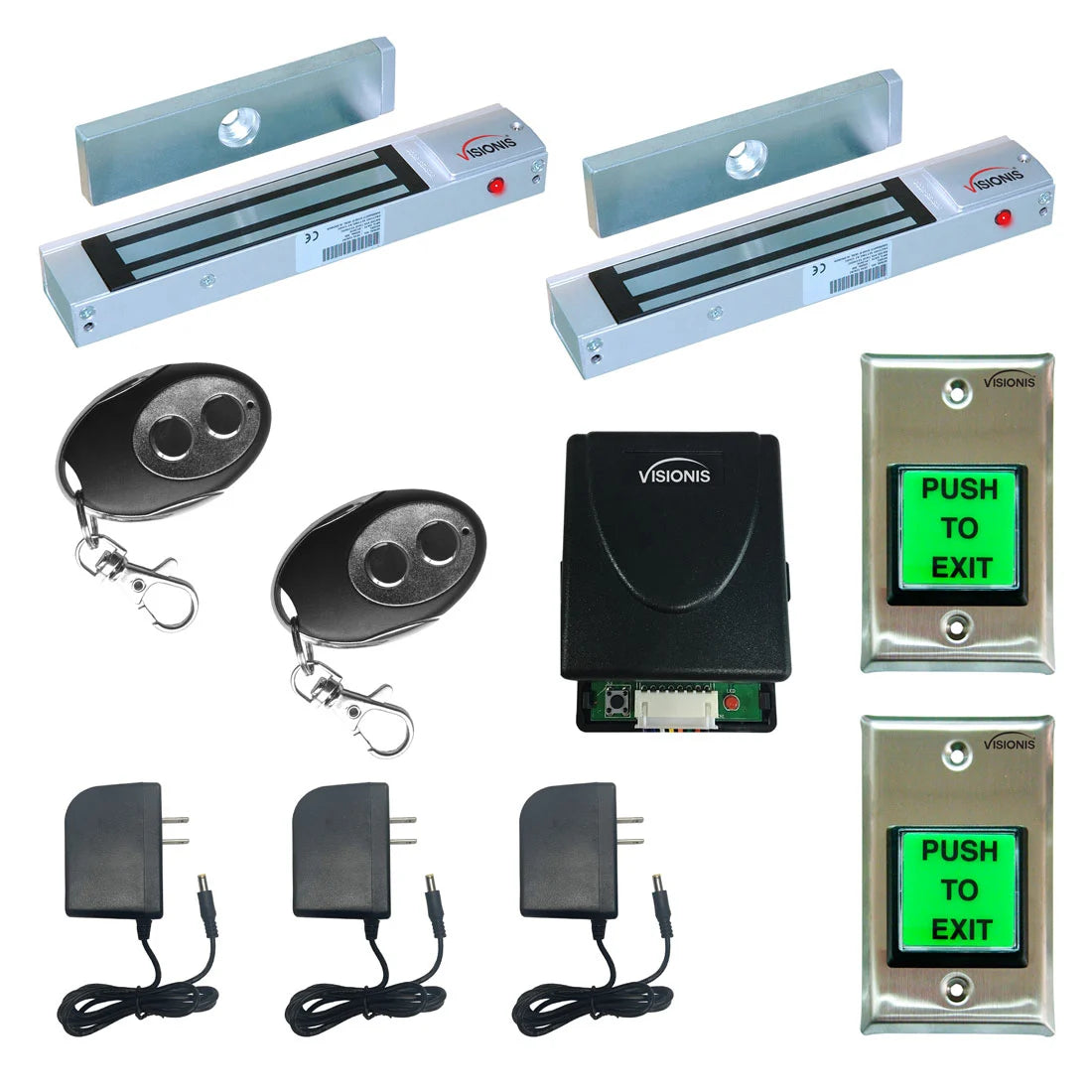 300 lbs maglocks with wireless receiver and transmitters buzz-in kits - FPC-5008