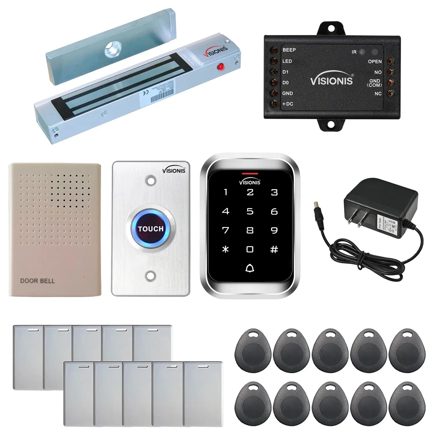 300 lbs magnetic door lock with keypad kit for door access control -  FPC-5098