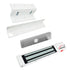 White magnetic door lock kit with 300lb electromagnetic lock and ZL bracket for inswing doors. VIS-ML300LED-WH - FPC-5191-WH VISIONIS