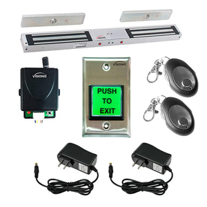 Double door maglock with RF transmitters and receiver buzz-in kit - FPC-5199-B