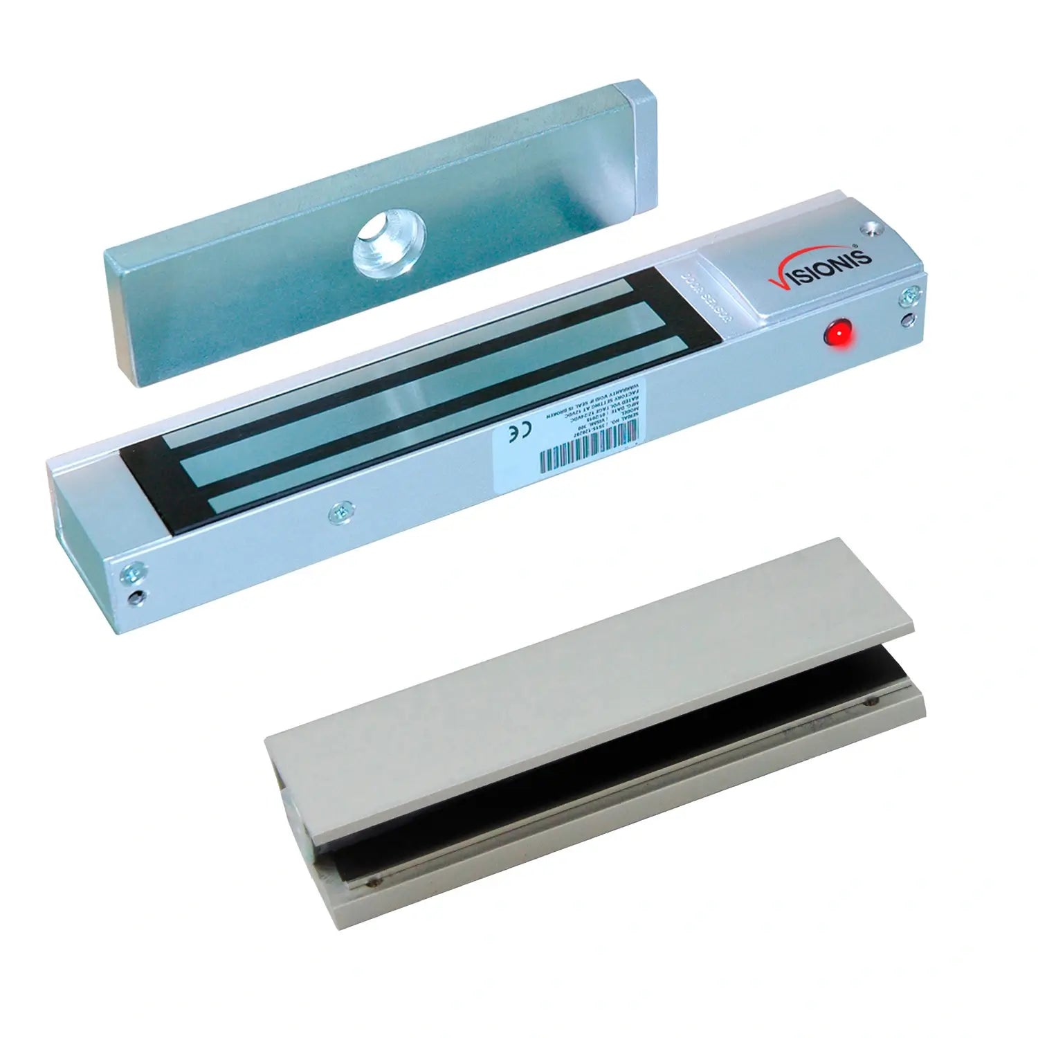 Magnetic door lock kit with 300lb electromagnetic lock and U-bracket for glass doors. VIS-ML300LED FPC-5224 VISIONIS