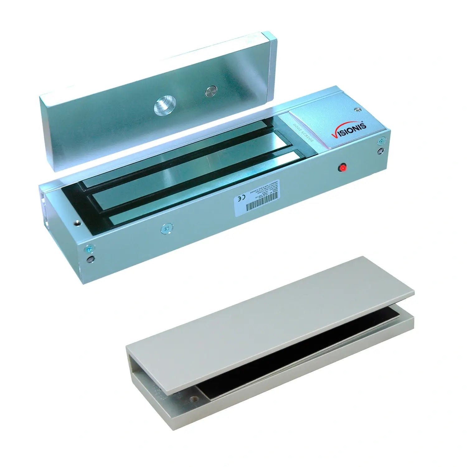 Magnetic door lock kit with 1200lb electromagnetic lock and U bracket for glass doors. VIS-ML1200LED FPC-5226 VISIONIS