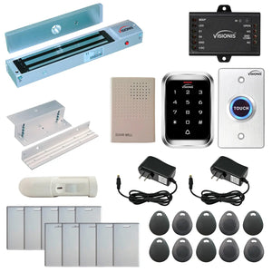 600 lbs Magnetic door lock kit with keypad card reader, push to exit button, motion sensor - FPC-5285-VS