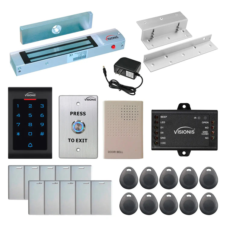 300 lbs Maglocks with keypad card reader, push to exit button - FPC-5323