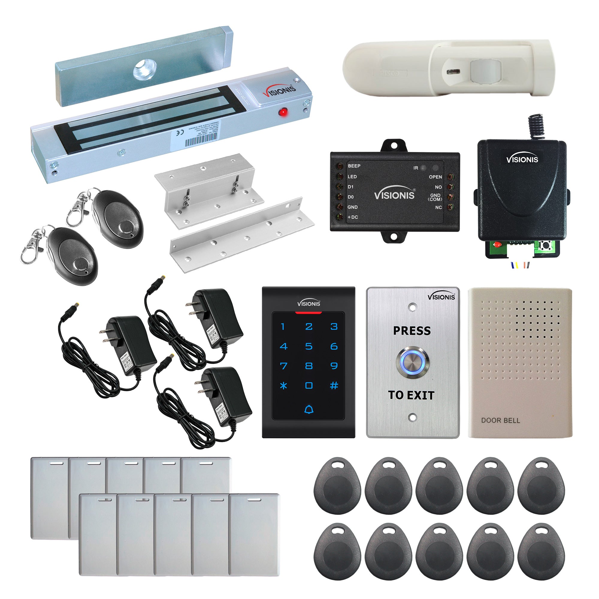 300 lbs Magnetic door lock with button release kit - FPC-5337