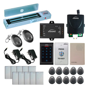 300 lbs Magnetic door lock with keypad card reader, push to exit button - FPC-5338