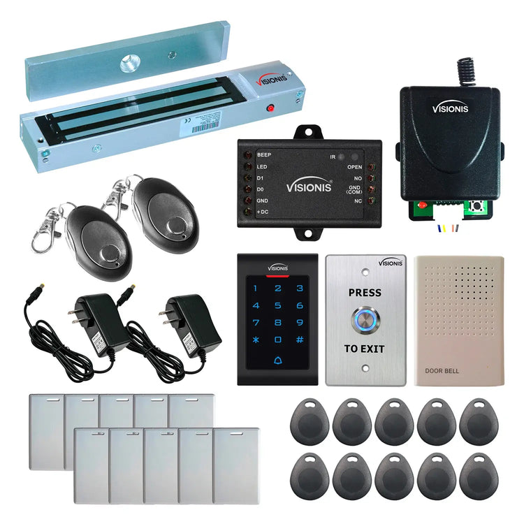 300 lbs Magnetic door lock with keypad card reader, push to exit button - FPC-5338