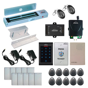 600 lbs Magnetic door lock with keypad card reader, push to exit button - FPC-5339