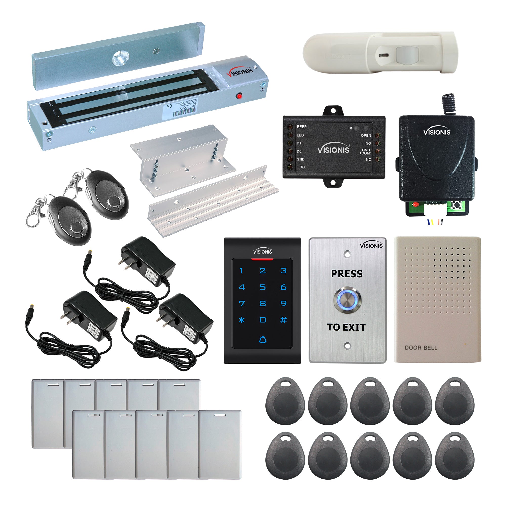 600 lbs Magnetic door lock with button release kit - FPC-5341