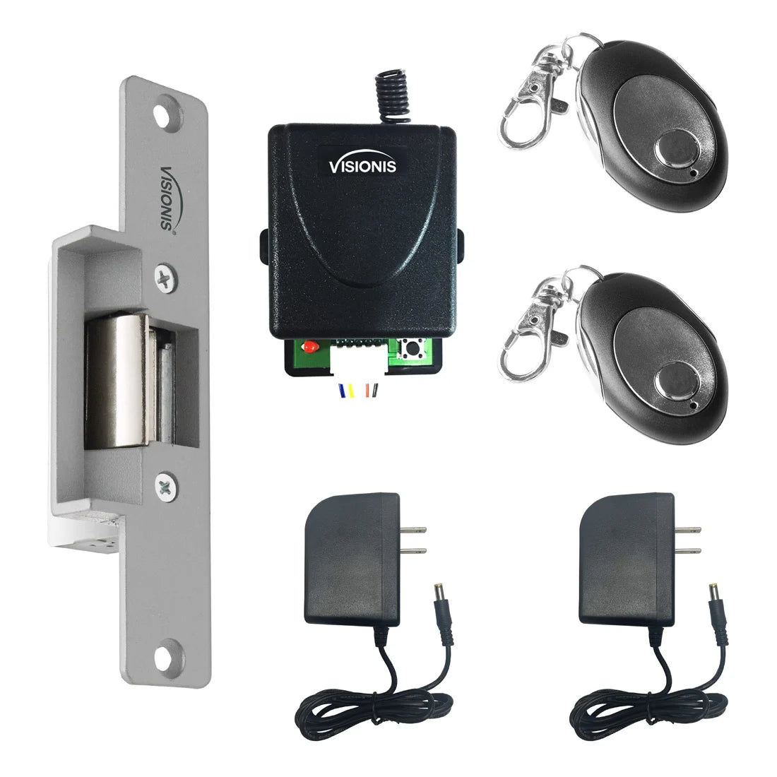  One Door Access Control With VIS-EL101-FSA Normally Closed Electric Strike With Wireless Receiver And Remote Kit - FPC-5346