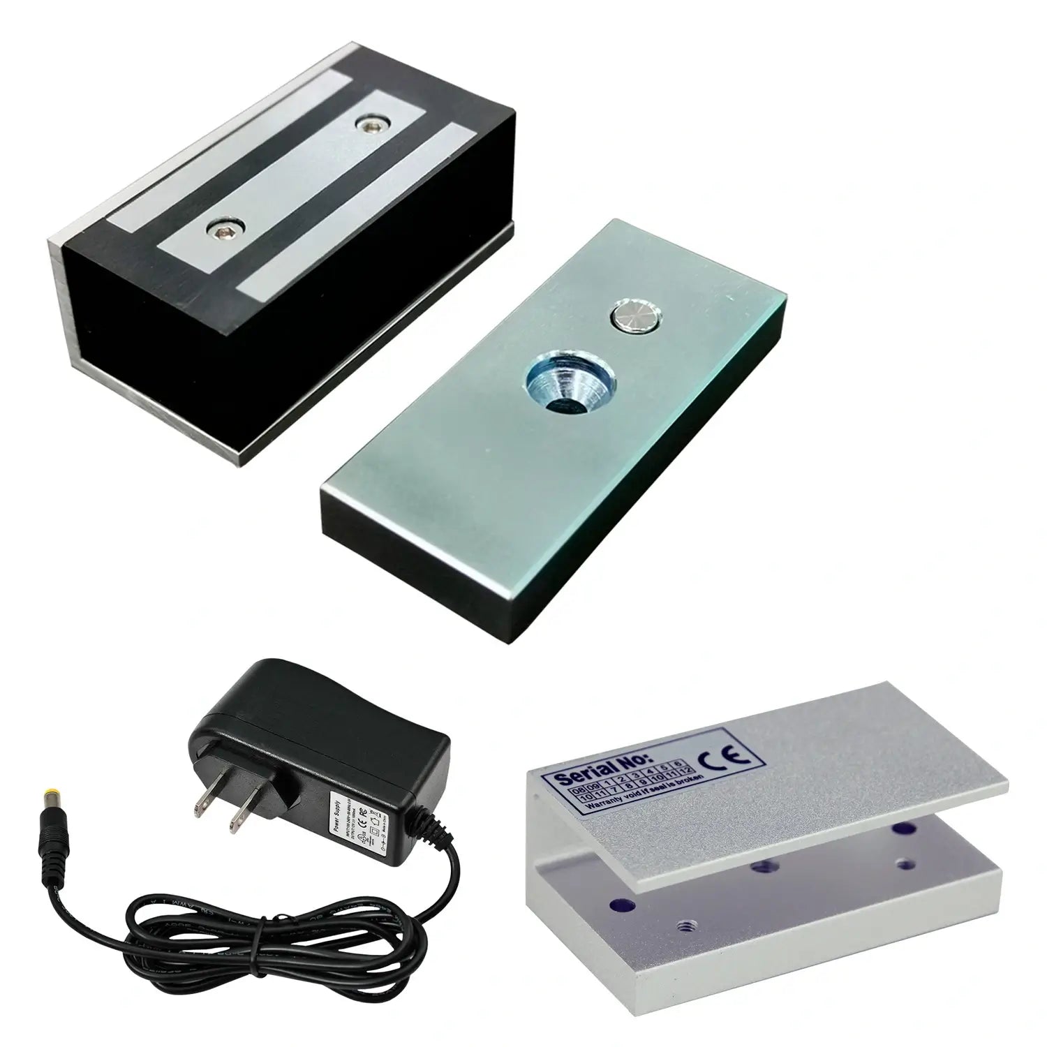 Cabinet Magnetic Lock  + U Bracket for Glass Door + Power Supply - FPC-5372