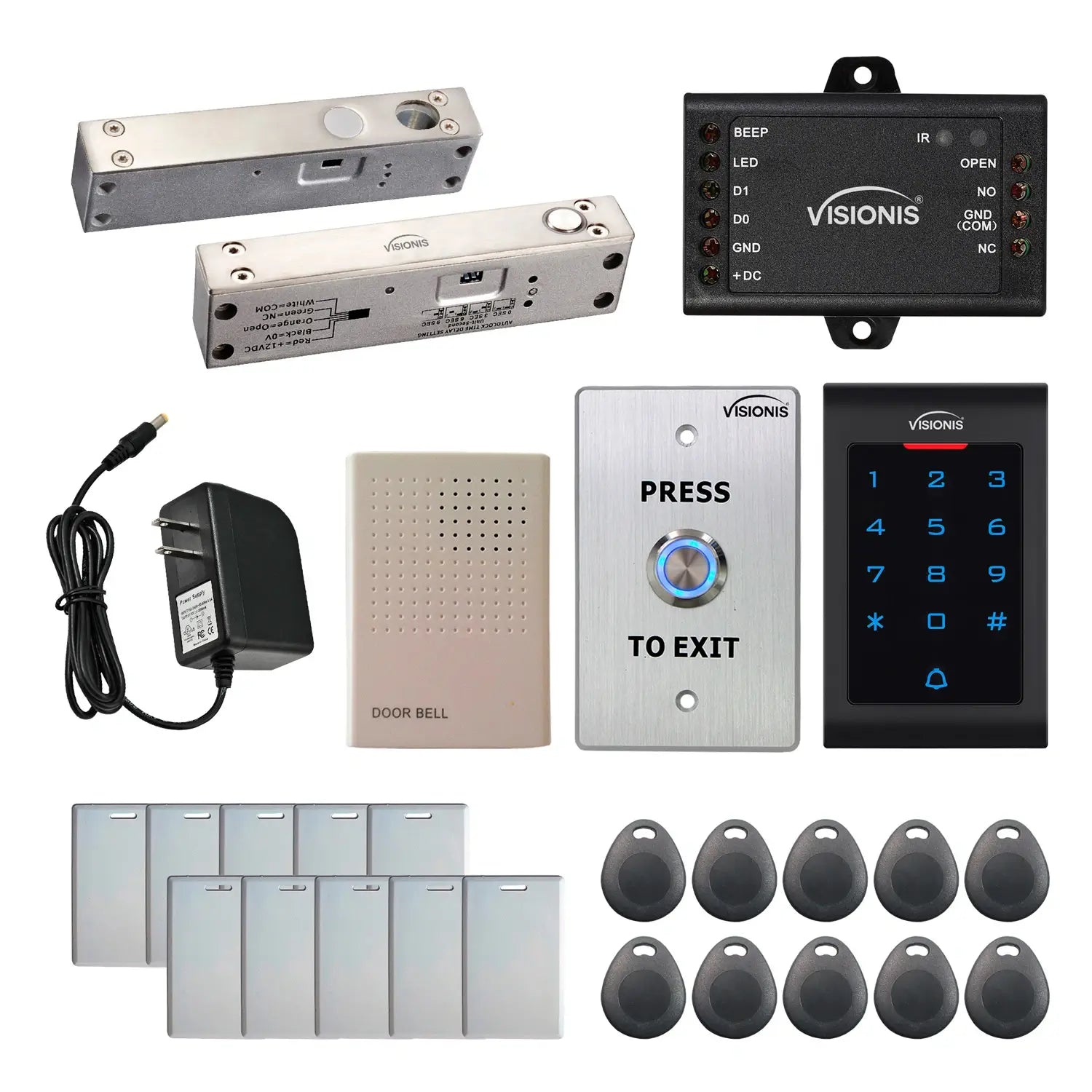 stand alone card access system with electric drop bolt lock, keypad - FPC-5544