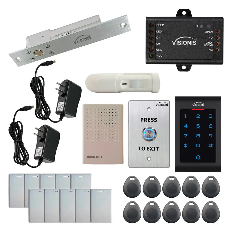 Standalone access control system with electric drop bolt lock, keypad, motion sensor - FPC-5552