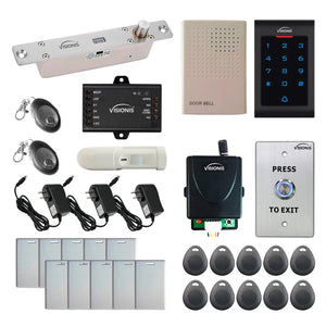 Standalone access control with electric bolt lock, keypad card reader, push to exit button - FPC-5577