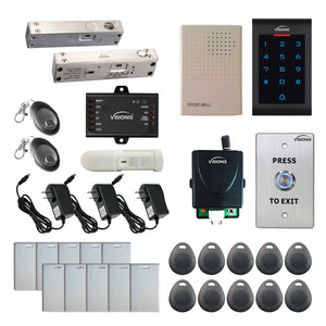 Standalone access control with electric bolt lock, keypad card reader, push to exit button - FPC-5579