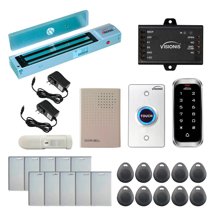 standalone access control with magnetic door locks, keypad card reader, motion sensor - FPC-5594