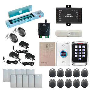 Standalone access control system with 300 lbs magnetic door lock, keypad card reader, rf transmitter and receiver - FPC-5614