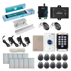 Standalone access control system with 300 lbs maglock, keypad card reader, rf transmitter and receiver - FPC-5615