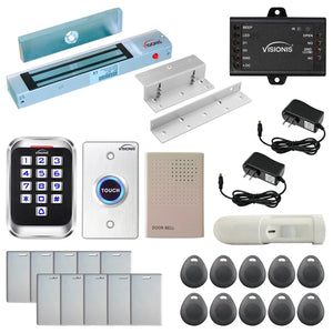 Standalone access control with 300 lbs maglock, keypad card reader, push to exit button, motion sensors - FPC-5619-A