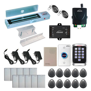Standalone access control system with 600 lbs magnetic door lock, keypad card reader, rf transmitter and receiver - FPC-5629