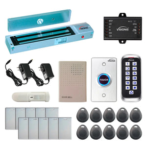 Business access control systems with 600 lbs magnetic door lock, card reader, exit button, management software - FPC-5642