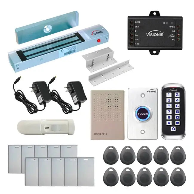 Business access control systems with 300 lbs magnetic door locks, card readers, exit buttons, management software - FPC-5643-A