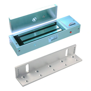 Magnetic door lock kit with 1200lb electromagnetic door lock and LS bracket for narrow outswinging doors. VIS-ML1200LED FPC-5693 VISIONIS