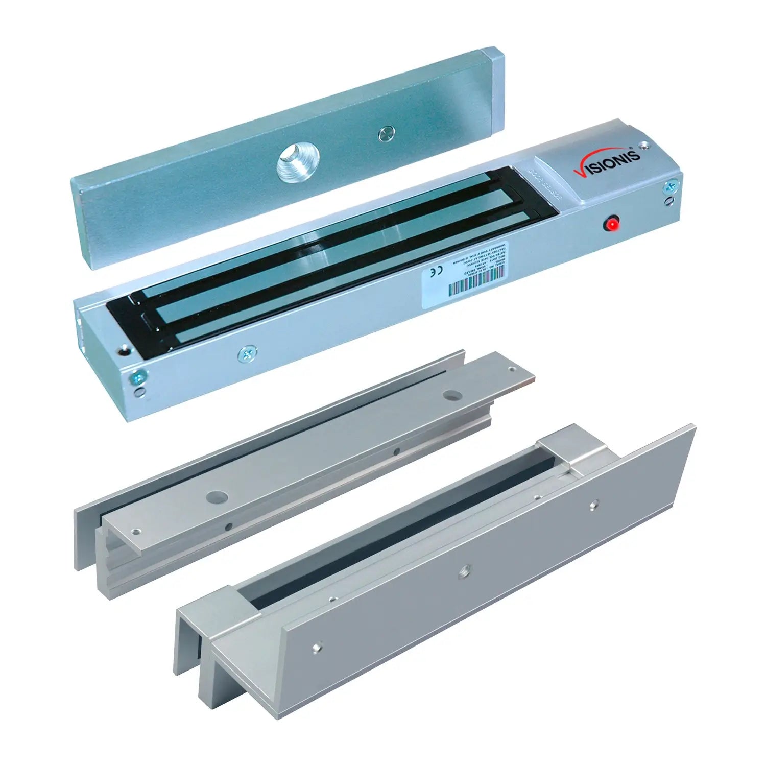 600lb magnetic door lock kit with DSU bracket for glass door and frame. VIS-ML600LED - FPC-5697 VISIONIS
