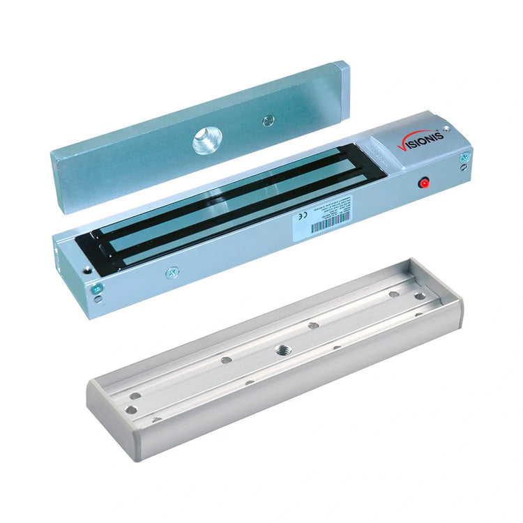 600lb magnetic door lock kit with LED and armature plate housing. VIS-ML600LED - FPC-5700 VISIONIS