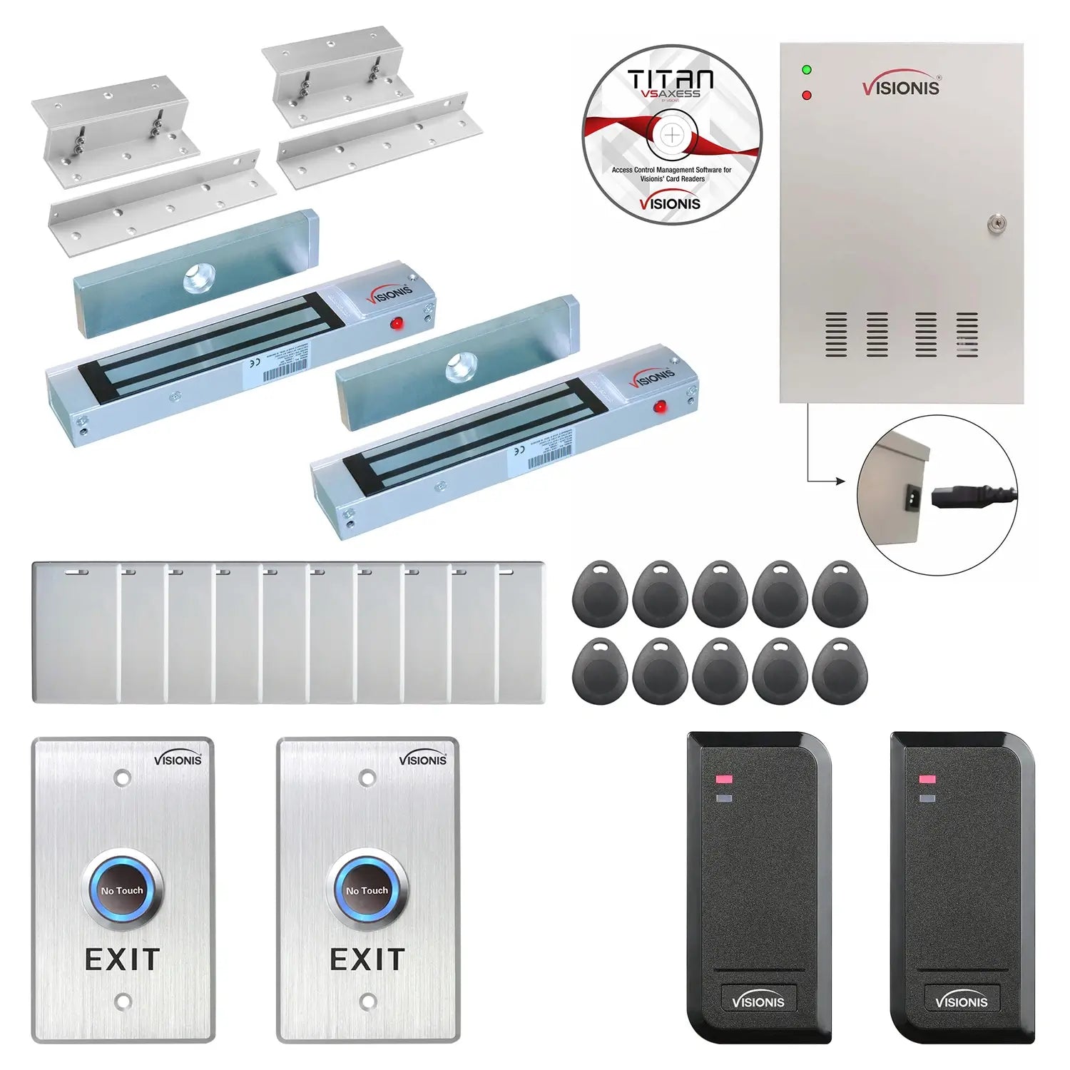 Commercial building access control systems with 300 lbs maglocks, card readers, software - FPC-6132