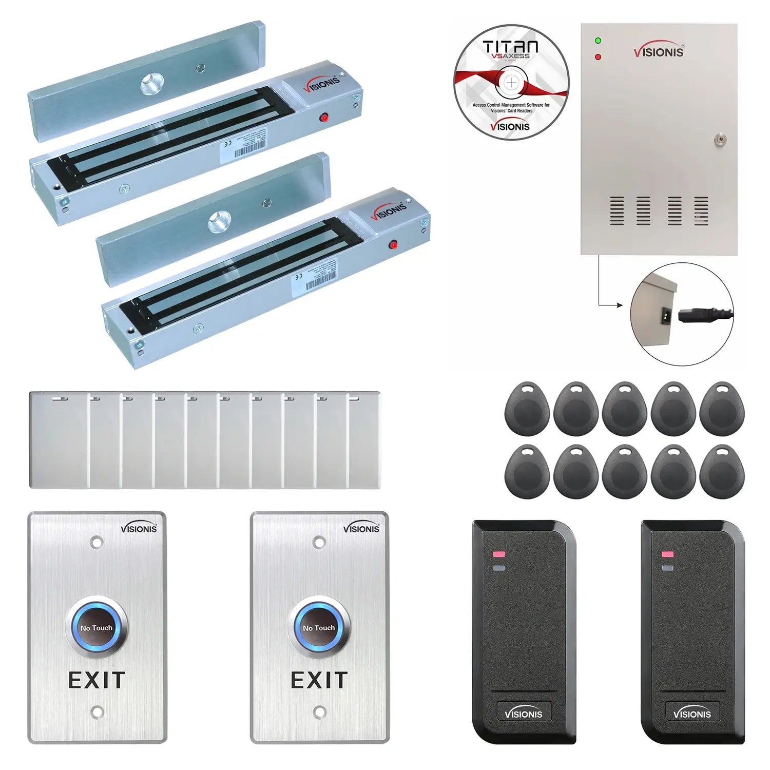 Commercial building access control systems with 600 lbs maglocks, card readers, software - FPC-6133