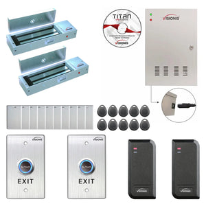 Commercial building access control systems with 1200 lbs maglocks, card readers, software - FPC-6135