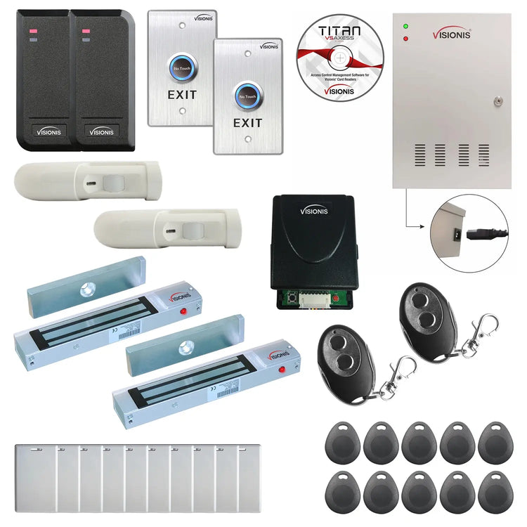 Commercial building access control systems with 600 lbs magnetic door locks, card readers, software - FPC-6149