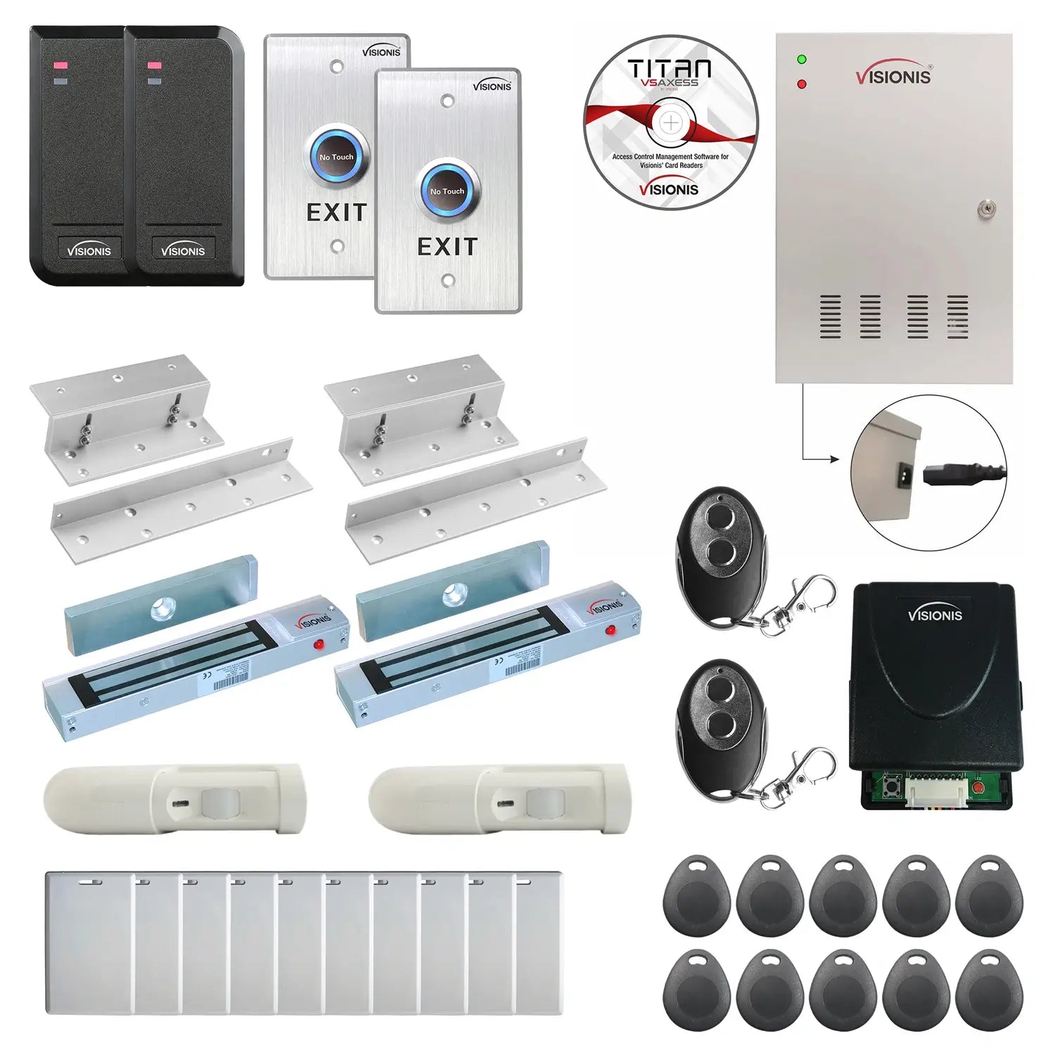 Commercial building access control systems with 300 lbs magnetic door locks, card readers, software - FPC-6150