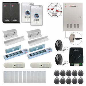 Commercial building access control systems with 300 lbs magnetic door locks, card readers, software - FPC-6150