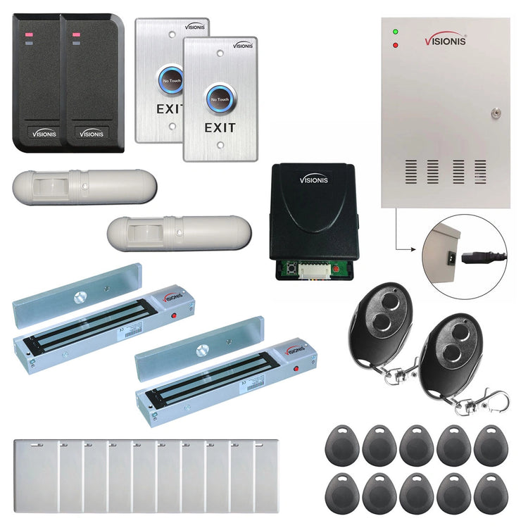 Business access control systems with 300 lbs magnetic door locks, card readers, exit buttons, management software - FPC-6151