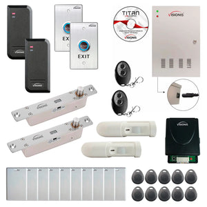 Business access control systems with Electric Bolt Lock, card reader, exit button, PIR motion sensors, software - FPC-6191