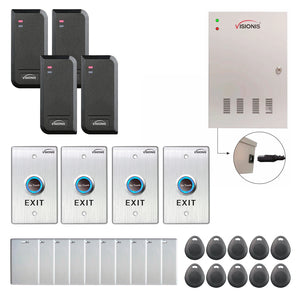 Card access control systems with card readers, exit buttons, management software - FPC-6202