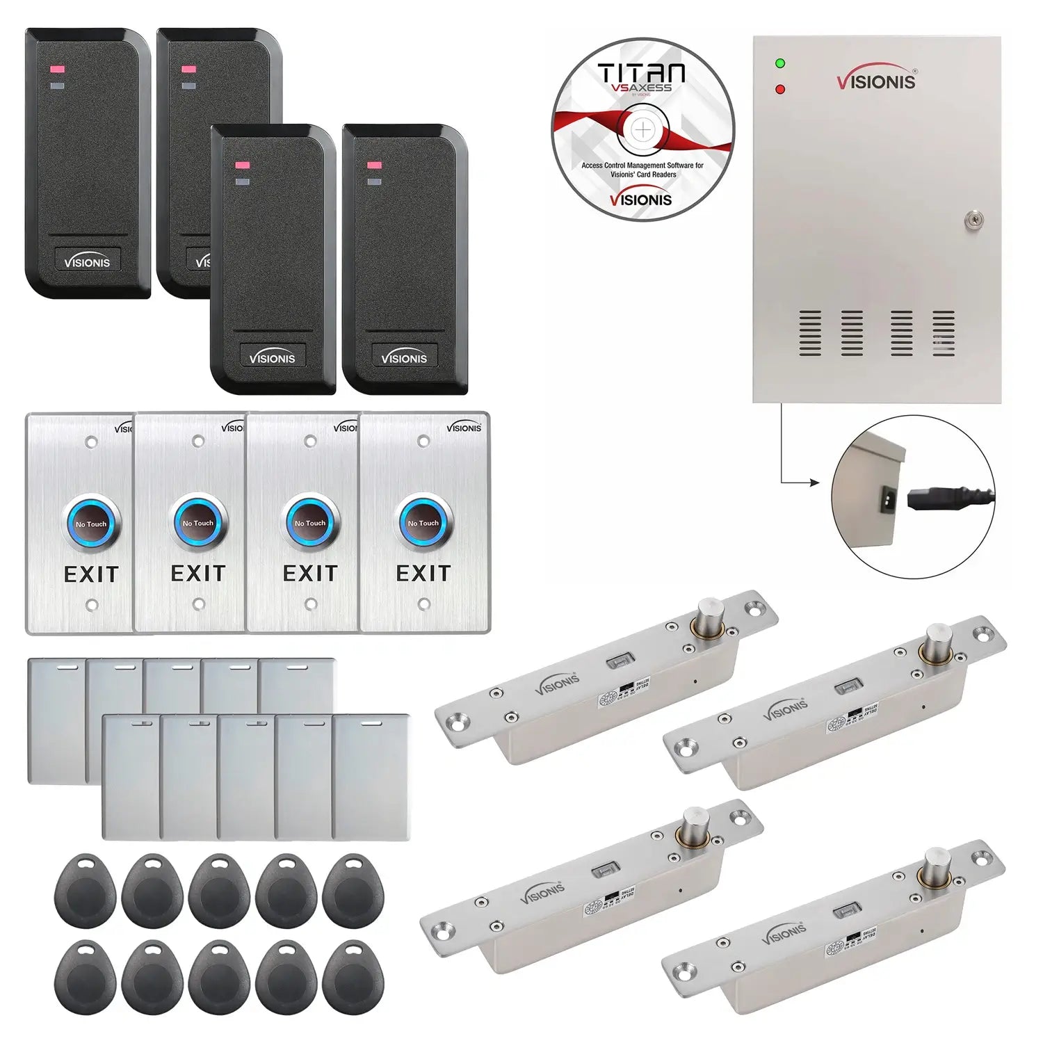 Commercial building access control systems with electric drop bolt lock​​, Software, card reader and controller - FPC-6216