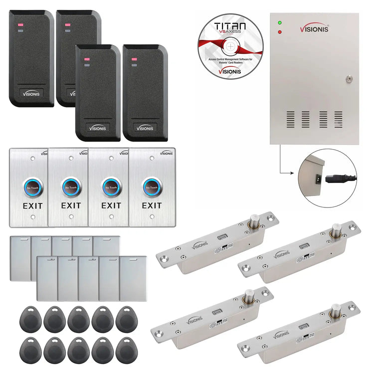 Commercial building access control systems with electric drop bolt lock​​, Software, card reader and controller - FPC-6216