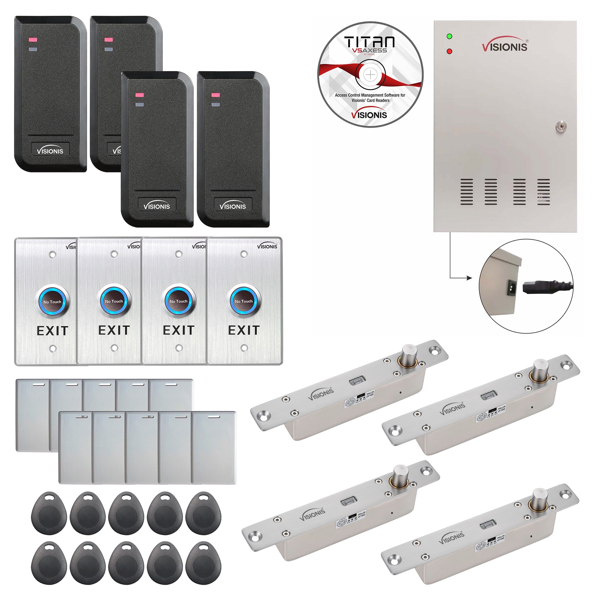 Commercial building access control systems with electric drop bolt lock, Software, card reader and controller - FPC-6216