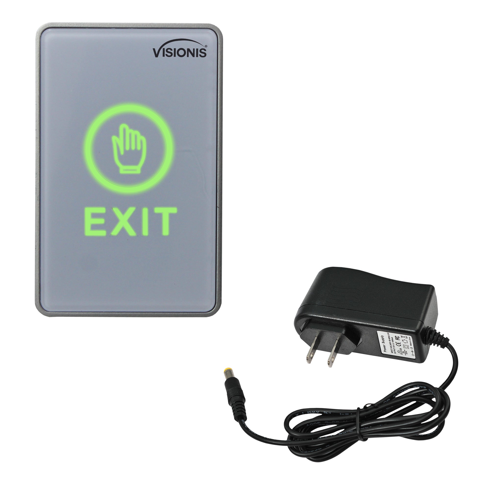 Visionis FPC-6311 Touch Sensitive Type Slim Size Exit Button For Door Access Control With LED With Power Supply