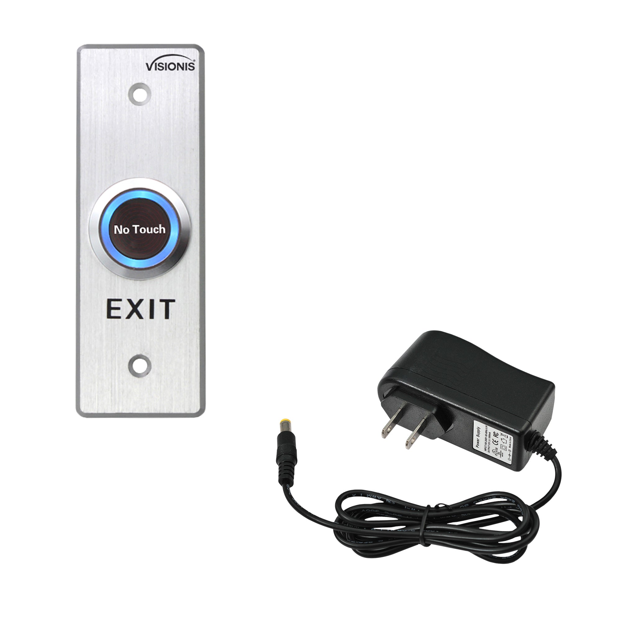 Visionis FPC-6319 Stainless Steel No Touch Infrared Request To Exit Button With Time Delay Slim Size With Power Supply