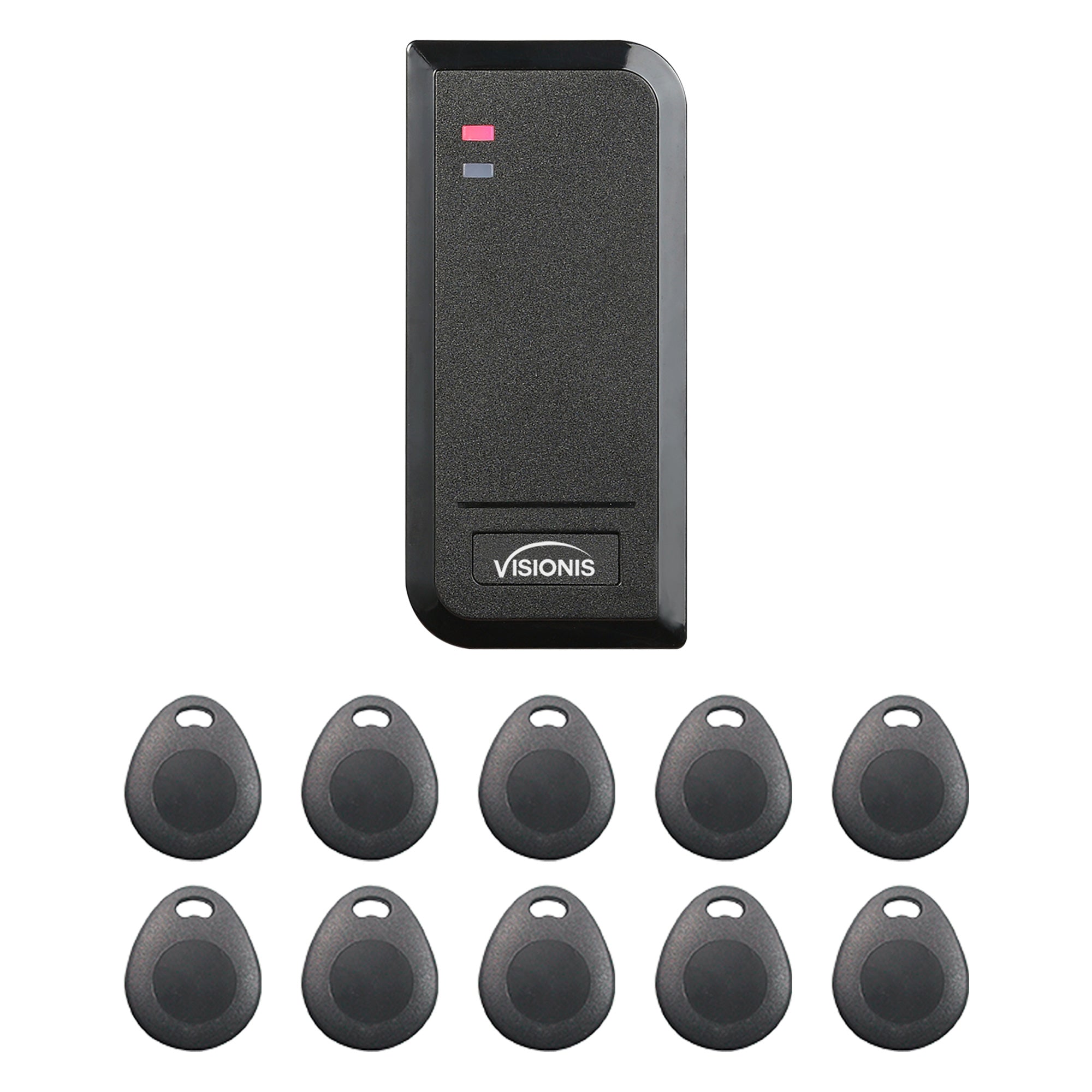 FPC-6434 VIS-3100 Access Control Black Outdoor IP66 Card Reader Only Compatible With Wiegand 26 Bit With A 10 Pack Of Proximity Key Tags